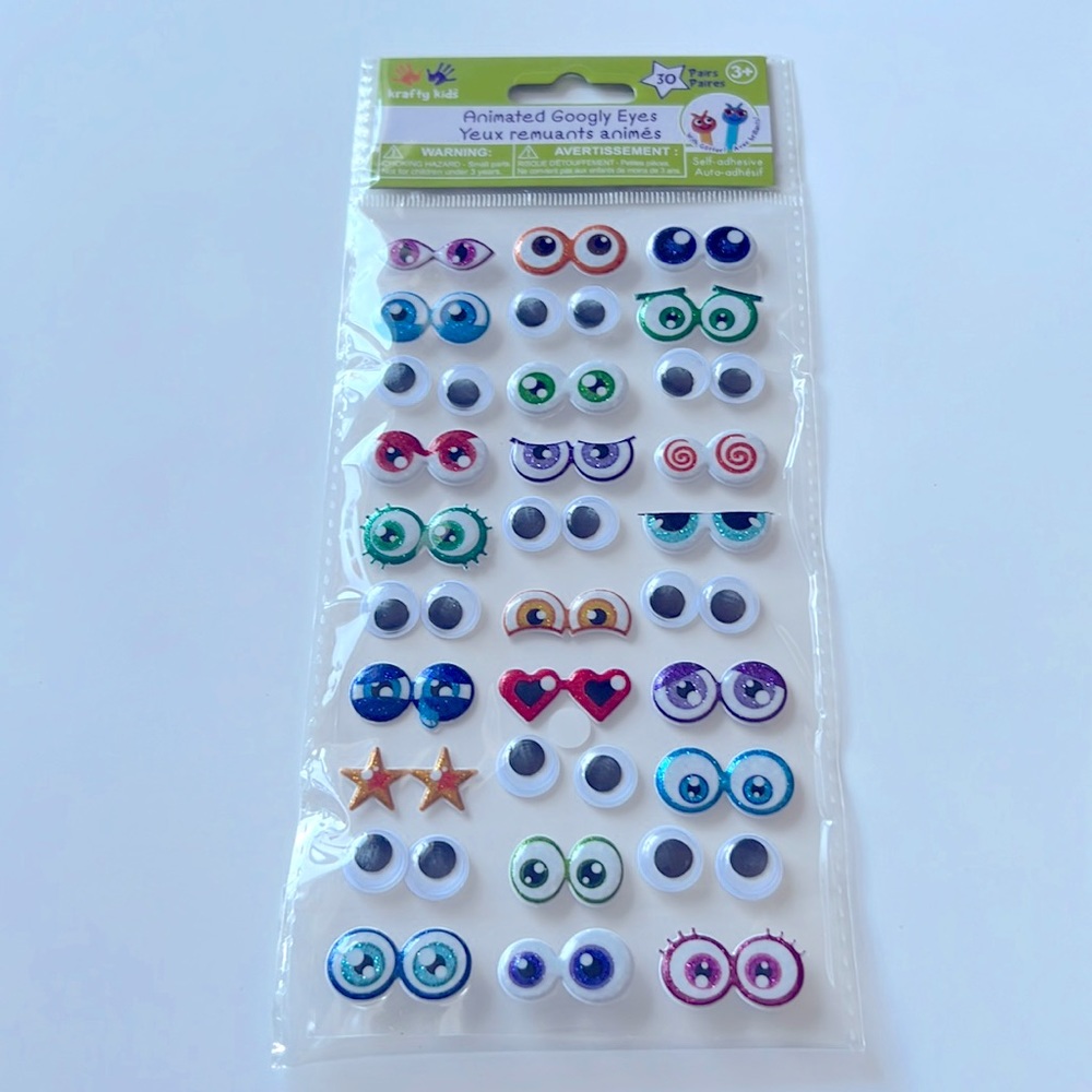 🆕 NEW 3/15$ 30 pcs Puffy Animated Googly Eyes Stickers